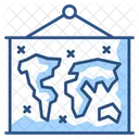World Map Hanging Map Map Board Icon