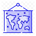 World Map Hanging Map Map Board Icon