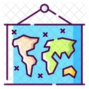 World Map Hanging Map Map Board Icon