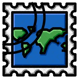 World Map Stamp  Icon