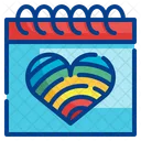 World Pride Day Rainbow Heart Day Icon