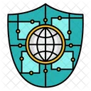 World Shield Cyber Icon