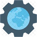 Worldwide Cog Globe Icon