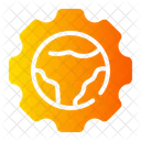 Worldwide Gear Earth Grid Icon