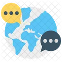 Worldwide Communication Globe Conversation Icon