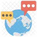 グローバル、コミュニケーション、世界規模 アイコン