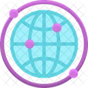 Worldwide Coverage Global Network Connection Icon