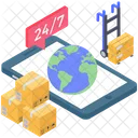 Worldwide Freight Logistic Delivery Worldwide Shipment Icon