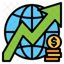 Worldwide Increase Money  Icon