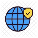 Worldwide Security Global Protection Global Security Icon