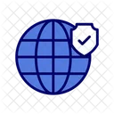 Worldwide Security Global Protection Global Security Icon