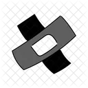 Black Monochrome Wound Plaster Illustration Wound Plaster Medical 아이콘