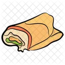 Wrap De Pollo Rollo De Tortilla Shawarma Icono