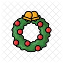Wreath Outline Filled Wreath Decoration Icon