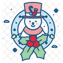 Wreath Christmas Snowman Icon