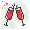 Wrinkling Glass Wine Glass Heart Icon
