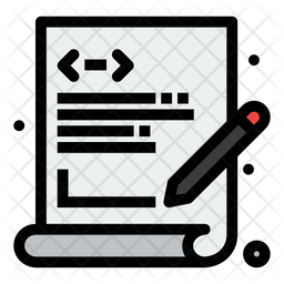 Write Coding Icon - Download in Colored Outline Style
