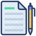 Pen With Paper Writing Editing Icon