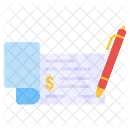 Writing Cheque  Icon