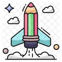 Writing Launch Pencil Stationery Icon