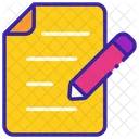 Outline Color Written Paper Icon