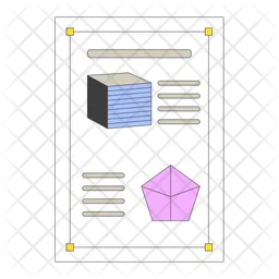 Würfel und Fünfeck Formen Geometrie Handzettel 2D Cartoon-Objekt. Quadratisches geometrisches Polygon. Mathe-Bildung isoliert flaches Vektorelement weißer Hintergrund. Hausaufgaben Mathematik Farbfleck Abbildung  Symbol