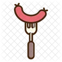 Wurst Hot Dog Gabel Symbol