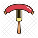 Wurst Hot Dog Gabel Symbol