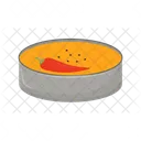 Scharfe Suppe in Schüssel  Symbol