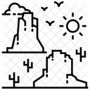 Landform Landschaft Wuste Symbol