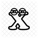 X Letter Alphabet Icon