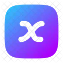 X Variable Carre Icon