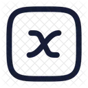 X Variable Square Icon