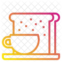 Xícara de café com pão  Ícone