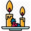 Two Candles Christmas Icon