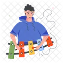 Xylophone Player Keyboard Percussion Musical Instrument アイコン
