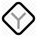 Y Intersection Traffic Sign Direction アイコン