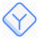 Y字路、交通標識、方向 アイコン