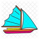 Vibrant Sail Boat Illustration Sailing Vessel Yacht Icon