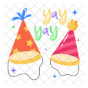 Yay Word Cone Hats Party Hats Icon