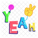 Yeah Word Yeah Text Typographic Letters Icon