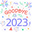 Year Goodbye 2023 Year Farewell Icon