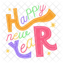 New Year Happy New Year Year Typography アイコン