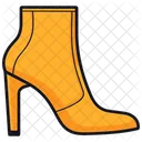Yellow Block Heel Booties Shoes  Symbol