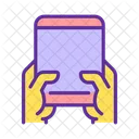 Yellow hand with tablet  Icon