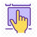 Yellow hand with touchpad device  Icon
