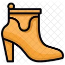 Yellow Heeled Booties Shoes  Icon