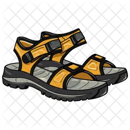 Yellow Hiking Sandals Shoes  Icon