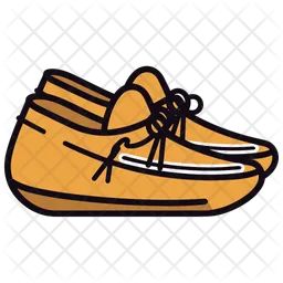 Yellow Moccasin Shoes Flat Color Shoes  Icon