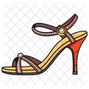 Yellow Rhinestone Heel Women's Shoes  Icon